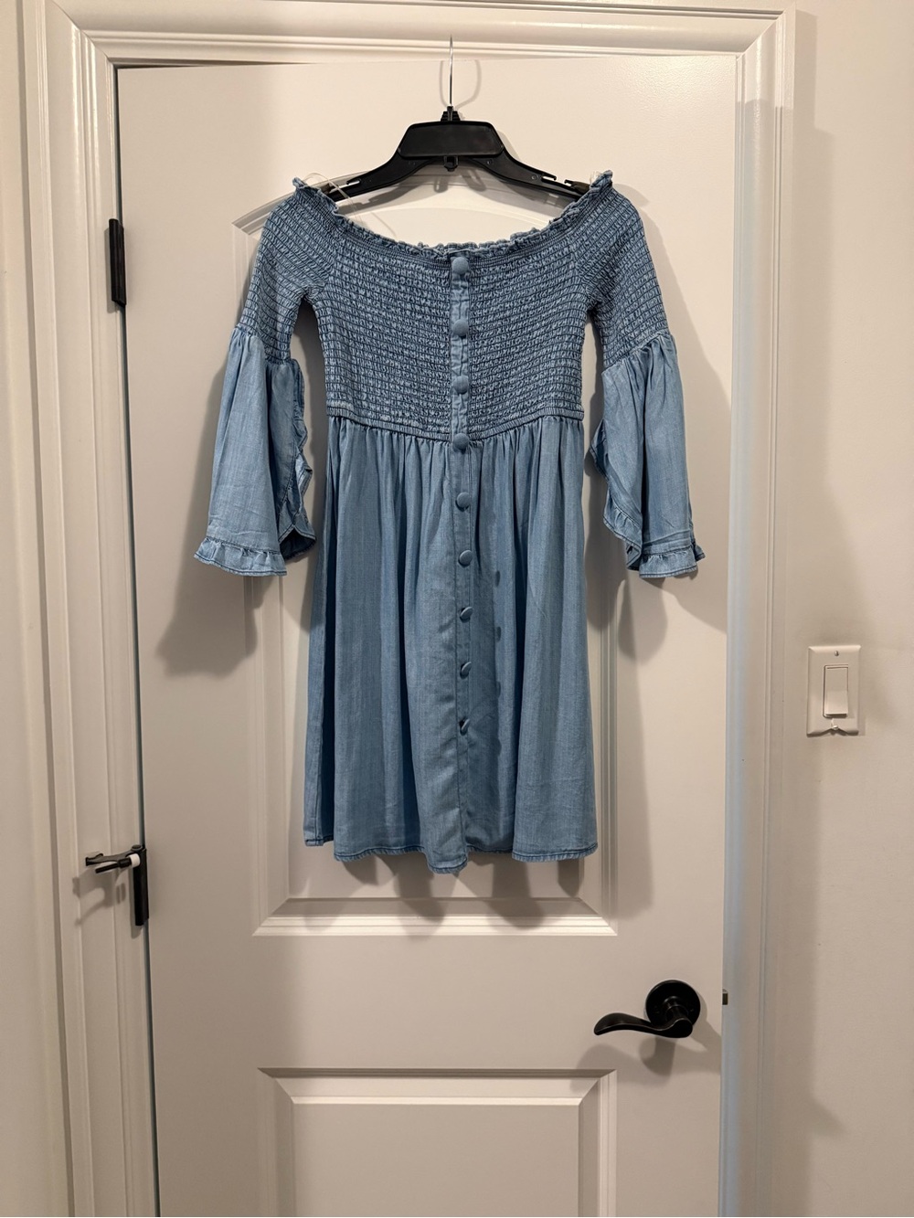 VENUS Light Blue Off-Shoulder Button Front Dress never worn